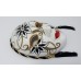 Vintage Tribal Glazed Ceramic Wall Mask Porcelain Tassels Glitter Hand Painted   123273741606